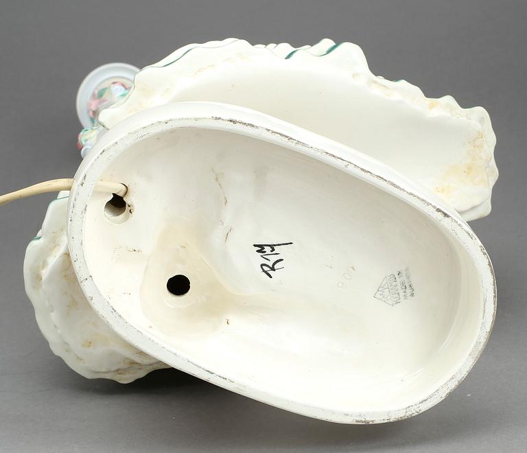 BORDSLAMPA, flintgods, Keramos, Österrike, 1920/30-tal.