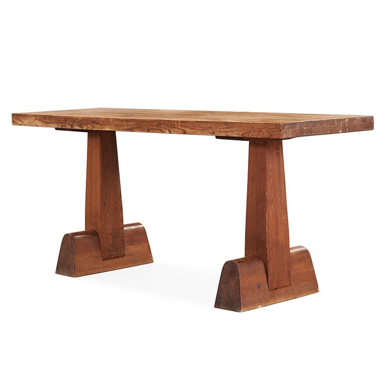 Axel Einar Hjorth, a stained pine 'Utö' console or library table, Nordiska Kompaniet, Sweden 1930's.