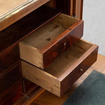 A late Gustavian style mahogany writing desk.