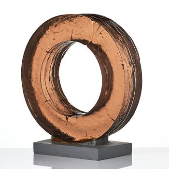 Edvin Öhrström, "Strömvirvlar" (Whirlpools), a cast glass sculpture, Lindshammar Glassworks, 1984.