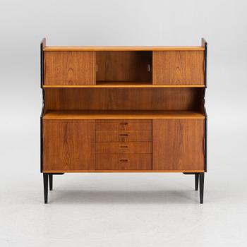 A teak-veneered bookcase, 1950's.