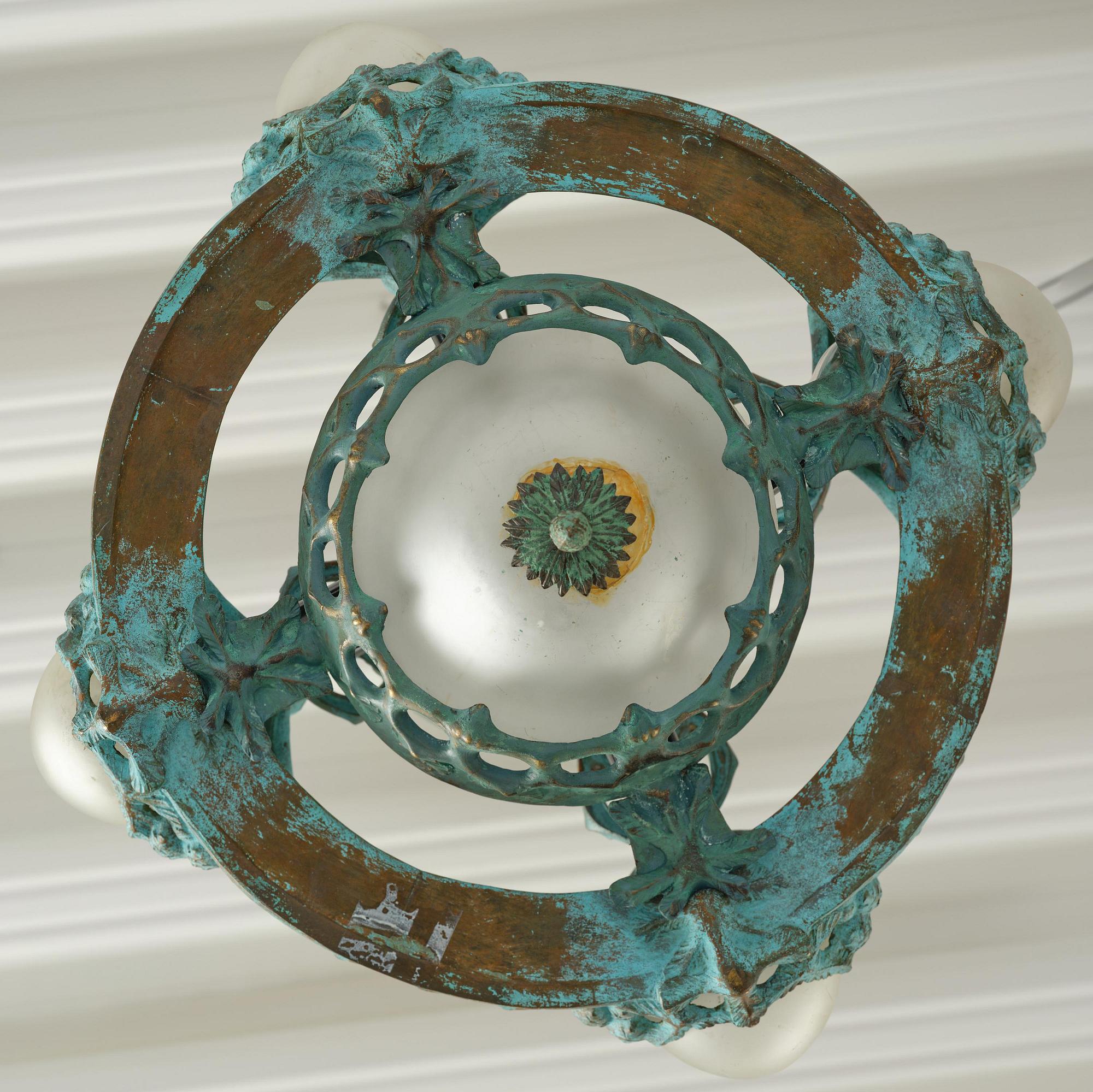 Emy Wahlström, an Art Nouveau chandelier model "5024", Arvid Böhlmarks Lampfabrik, Stockholm, 1910s.