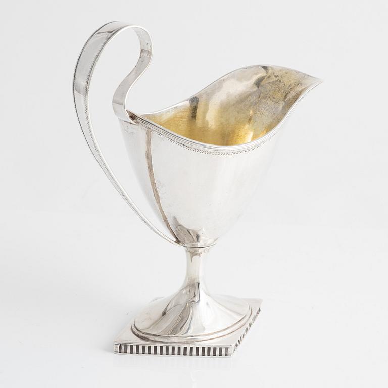 A Swedish early 19th century cream jug, silver, unidentified maker's mark. Empire.
