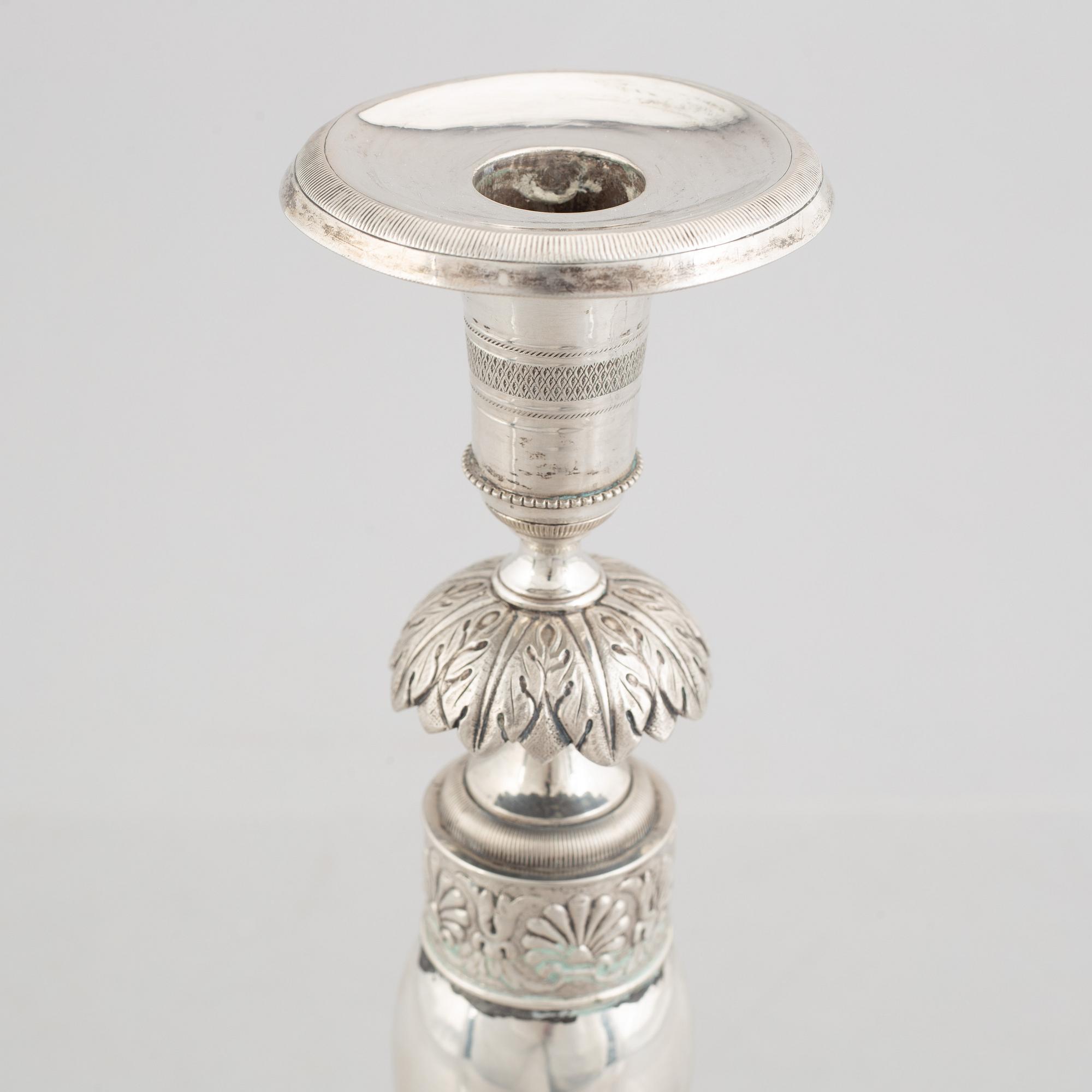A German silver candlestick, Breslau/Wrocław 1834-1838.