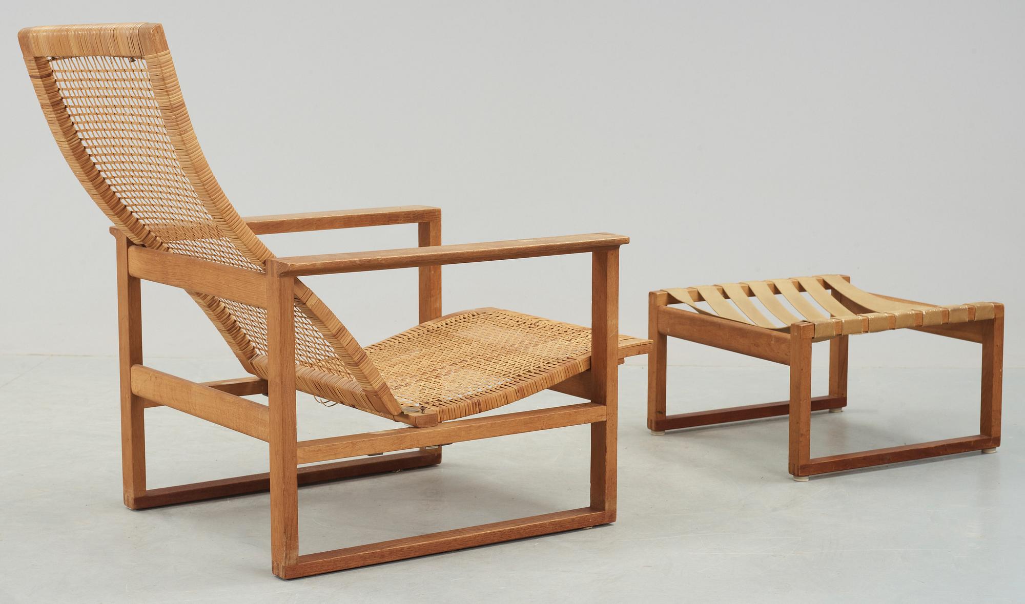 FÅTÖLJ samt FOTPALL, "2254", Børge Mogensen för Fredericia Møbelfabrik.