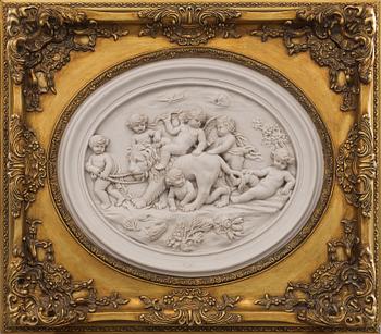 LOUIS ALEXANDRE BOTTEE, after, BISQUIT RELIEF. insert bronze medallion of "Exposition Universelle, 1889".