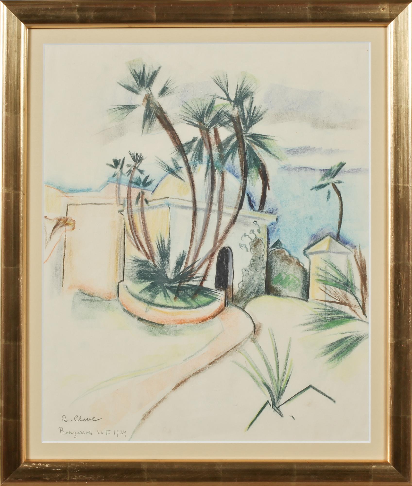 AGNES CLEVE, pastell, signerad och daterad 1924.