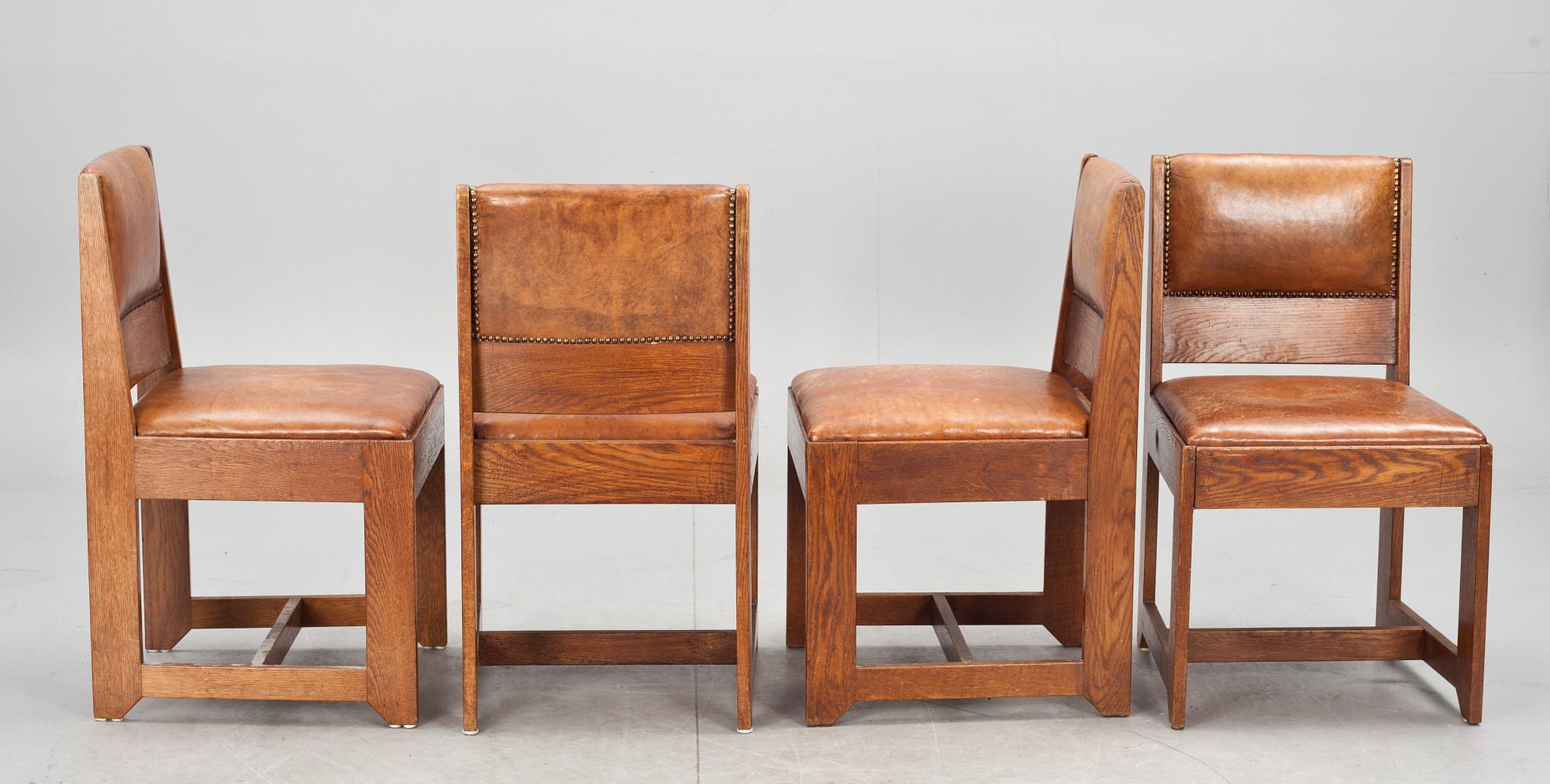 STOLAR, 8 st, Frans de Kok, Holland, art deco, 1900-talets första hälft.