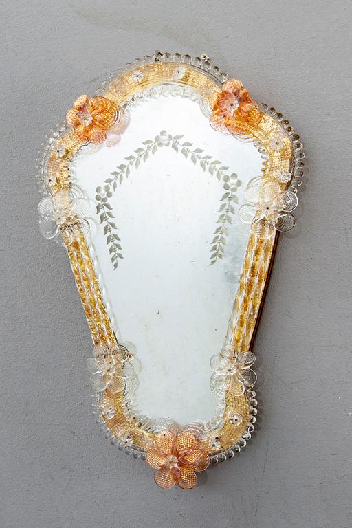 Four mid 20th century mirrors from Murano, Venice Italy.
