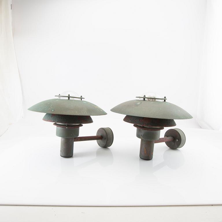 Wall lamps/Exterior lighting a pair Denmark late 20th century.