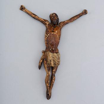 A 17th/18th century wooden crucifix.