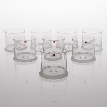 TAPIO WIRKKALA, GLASSERVIS, 1 + 8 delar, "Kapteenin lasisto", Iittala. Formgivna 1963.