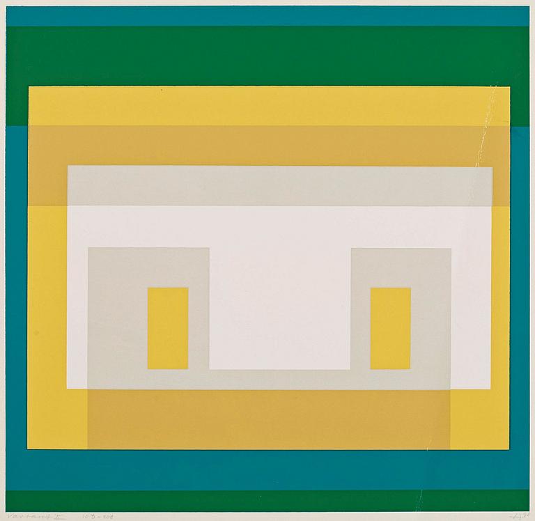 JOSEF ALBERS, 9 färgserigrafier, signerade med blyerts, daterade 1966, numrerade 103/200.