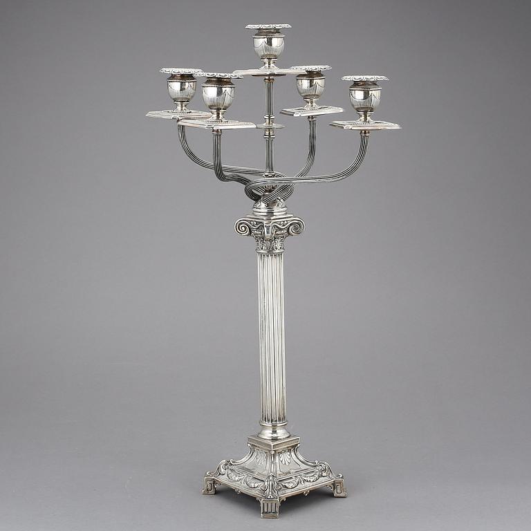 KANDELABER, nysilver, 1900-talets första hälft.