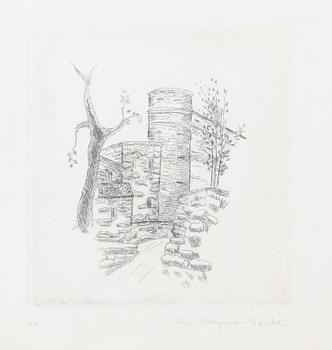 BERGMAN TAUBE, ASTRI. Litografier samt teckningar, 13 st. Sign.