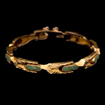 A BJÖRN WECKSTRÖM BRACELET, "Namban", zoisite, 14K gold. Lapponia 1986.