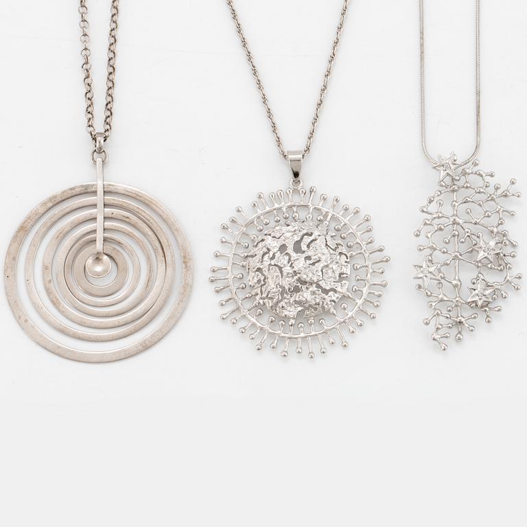 TAPIO WIRKKALA, pendants, 3 st, silver Kultakeskus oy.