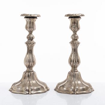 A Pair of Norwegian silver candlesticks, mark of Norsk Filigransfabrikk, Oslo, early 20th century.