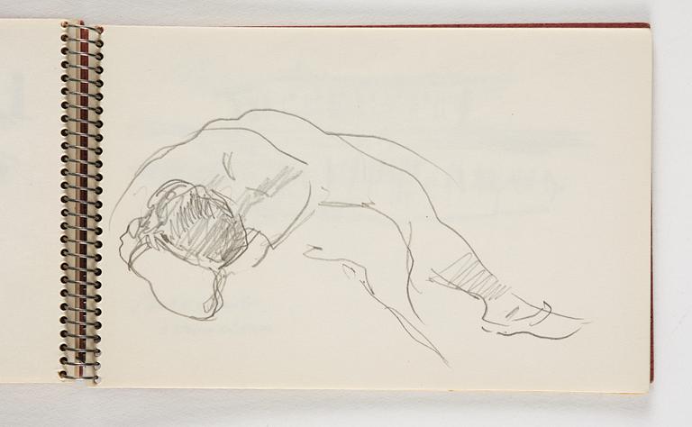 Lotte Laserstein, 10 små skissblock med teckningar.