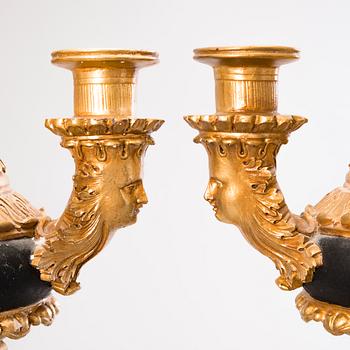 A PAIR OF EMPIRE-STYLE CANDLESTICKS, late 20th Century.