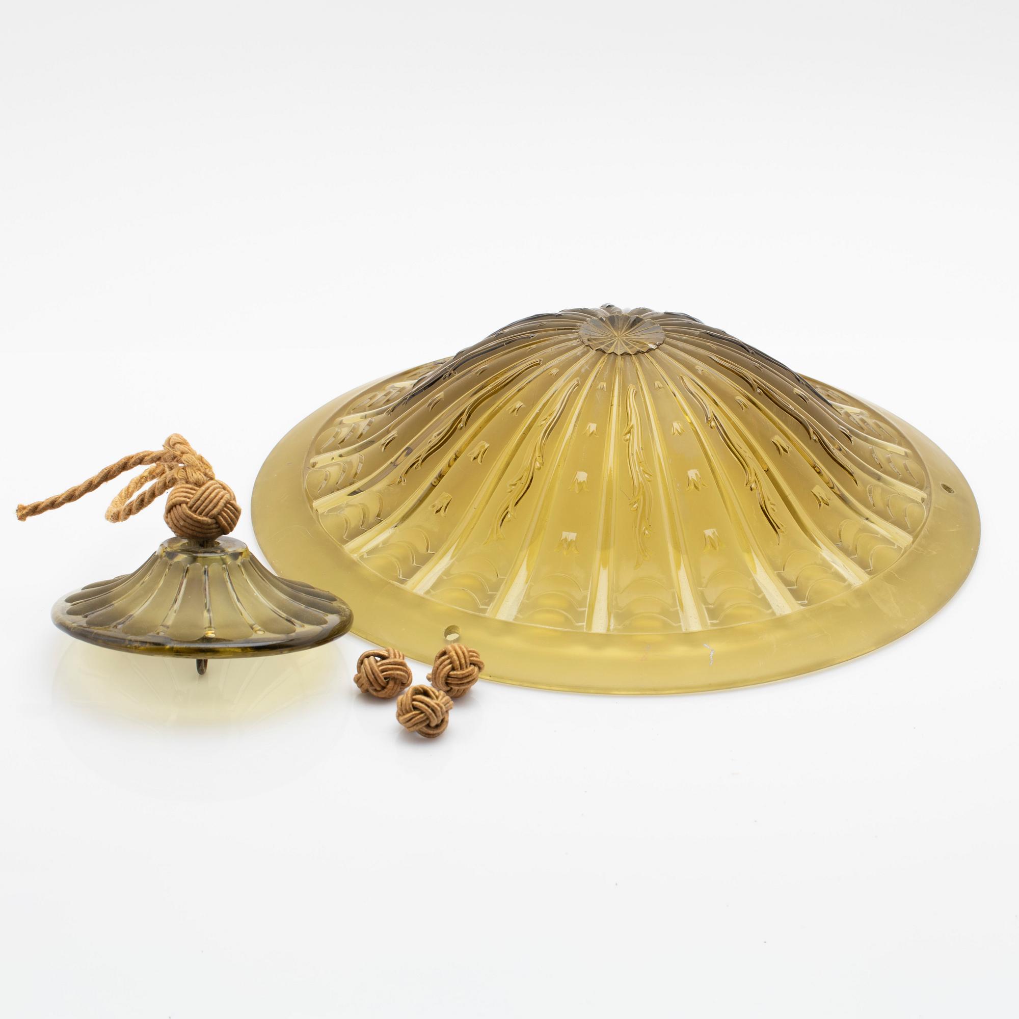 Edvin Ollers, taklampsdelar, Elme glasbruk, 1920-30-tal.