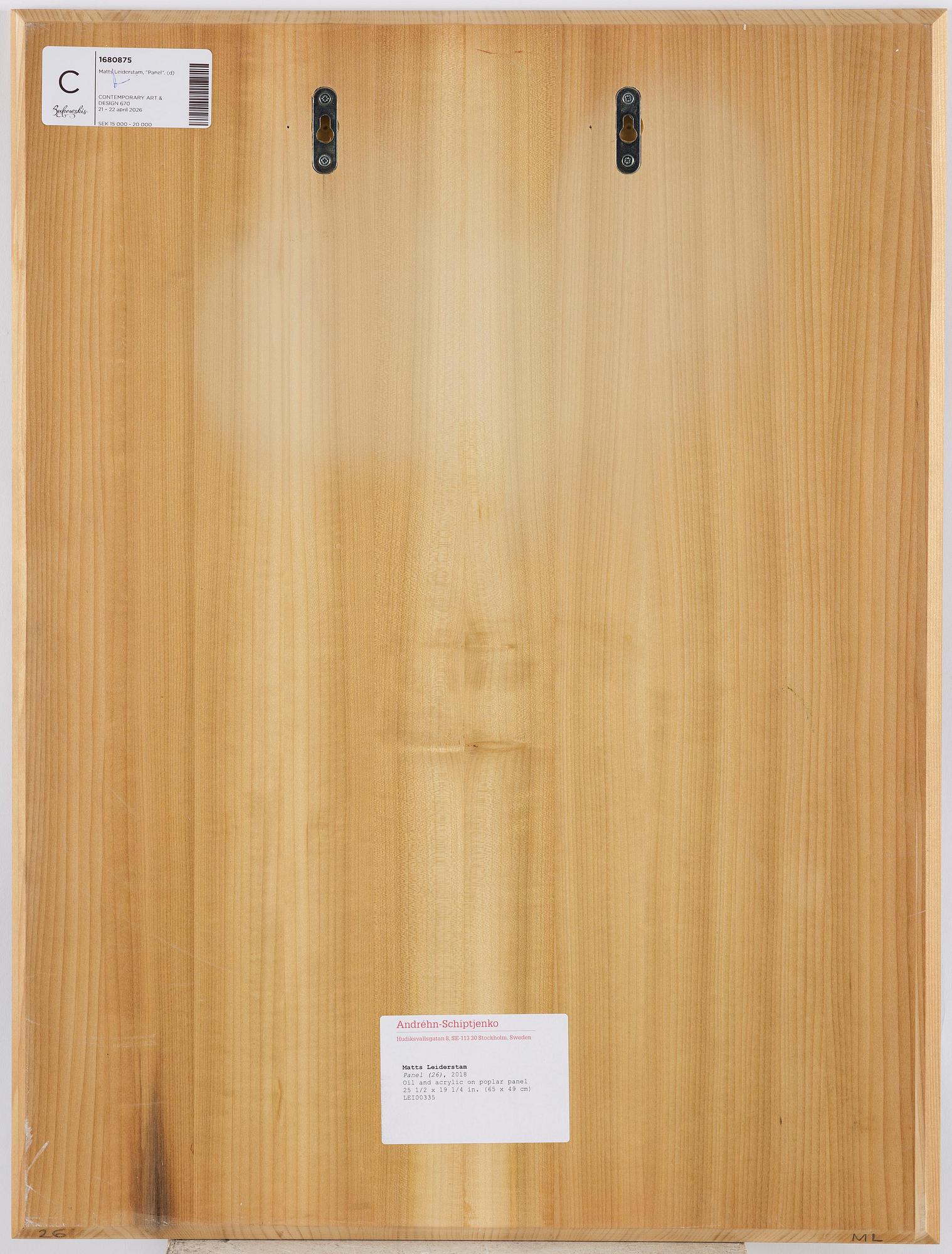 Matts Leiderstam, "Panel (26)".