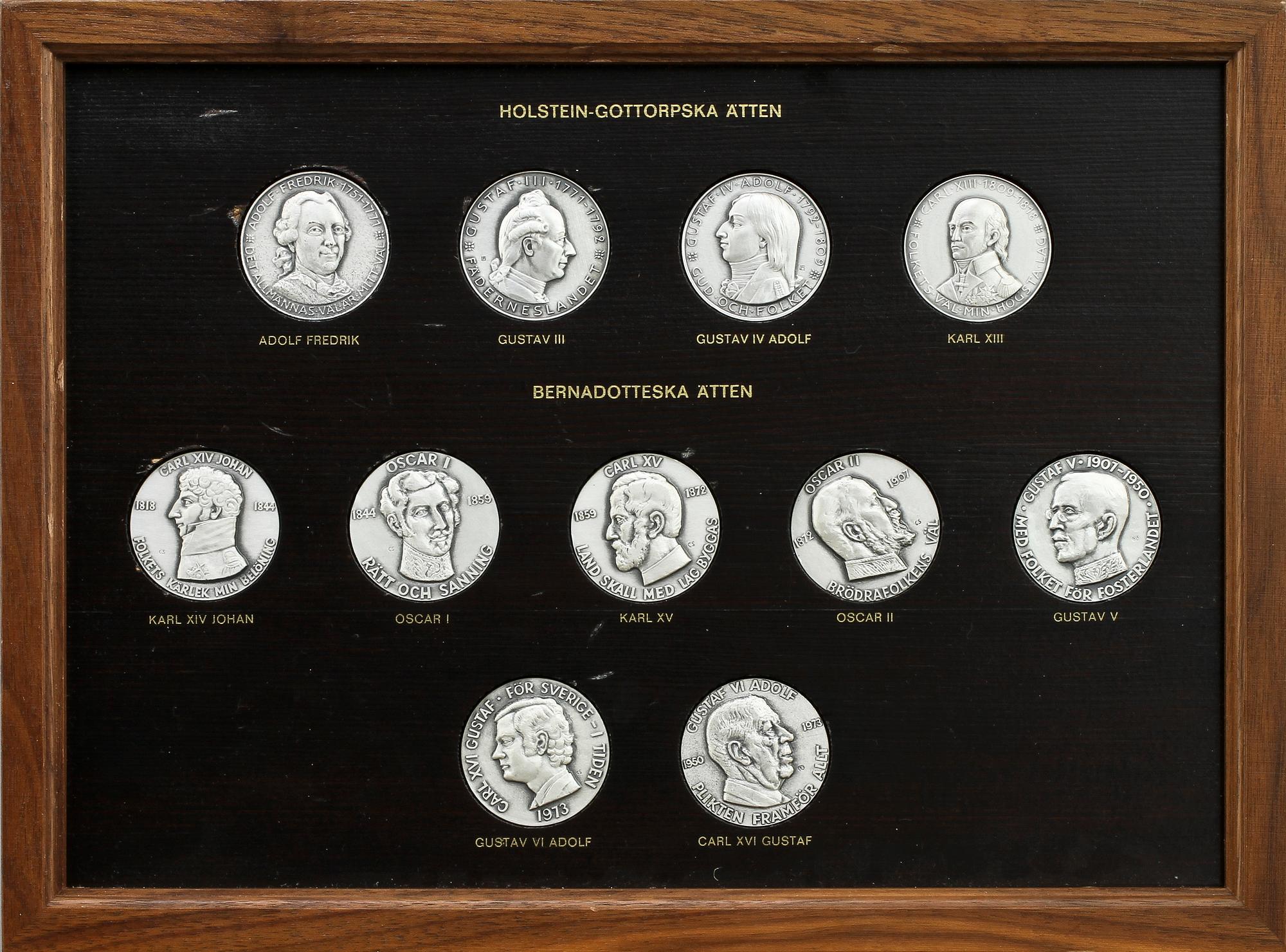 MEDALJSERIE, 60 st, silver, Sporrong. Vikt ca 2900 g.