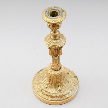 LJUSSTAKE, förgylld brons, 1800-tal.