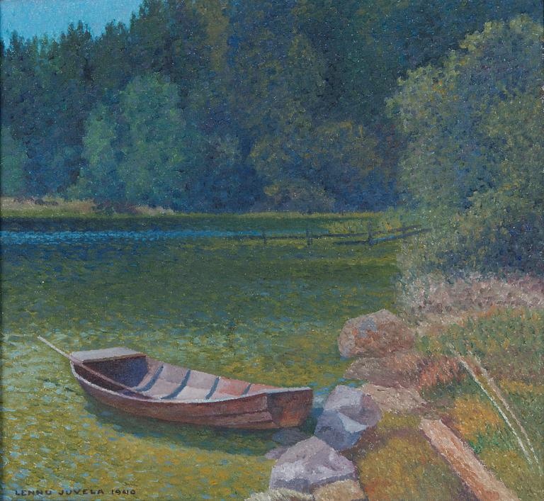 Lennu Juvela, Båt vid stranden.