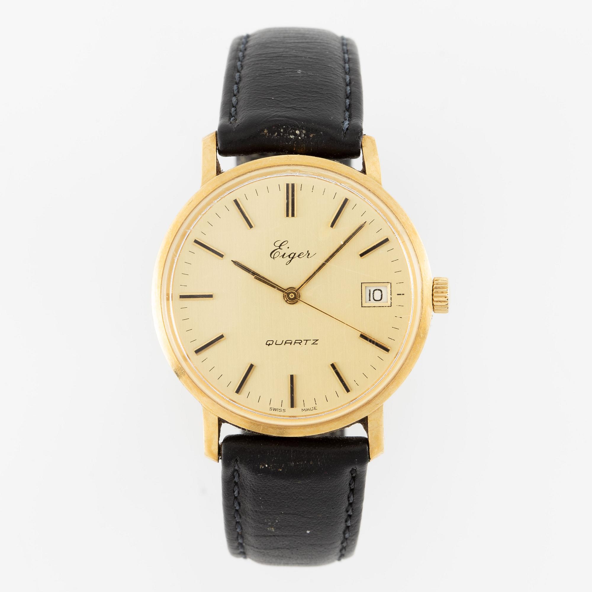 Eiger, wristwatch, 18K gold, 34.5 mm.