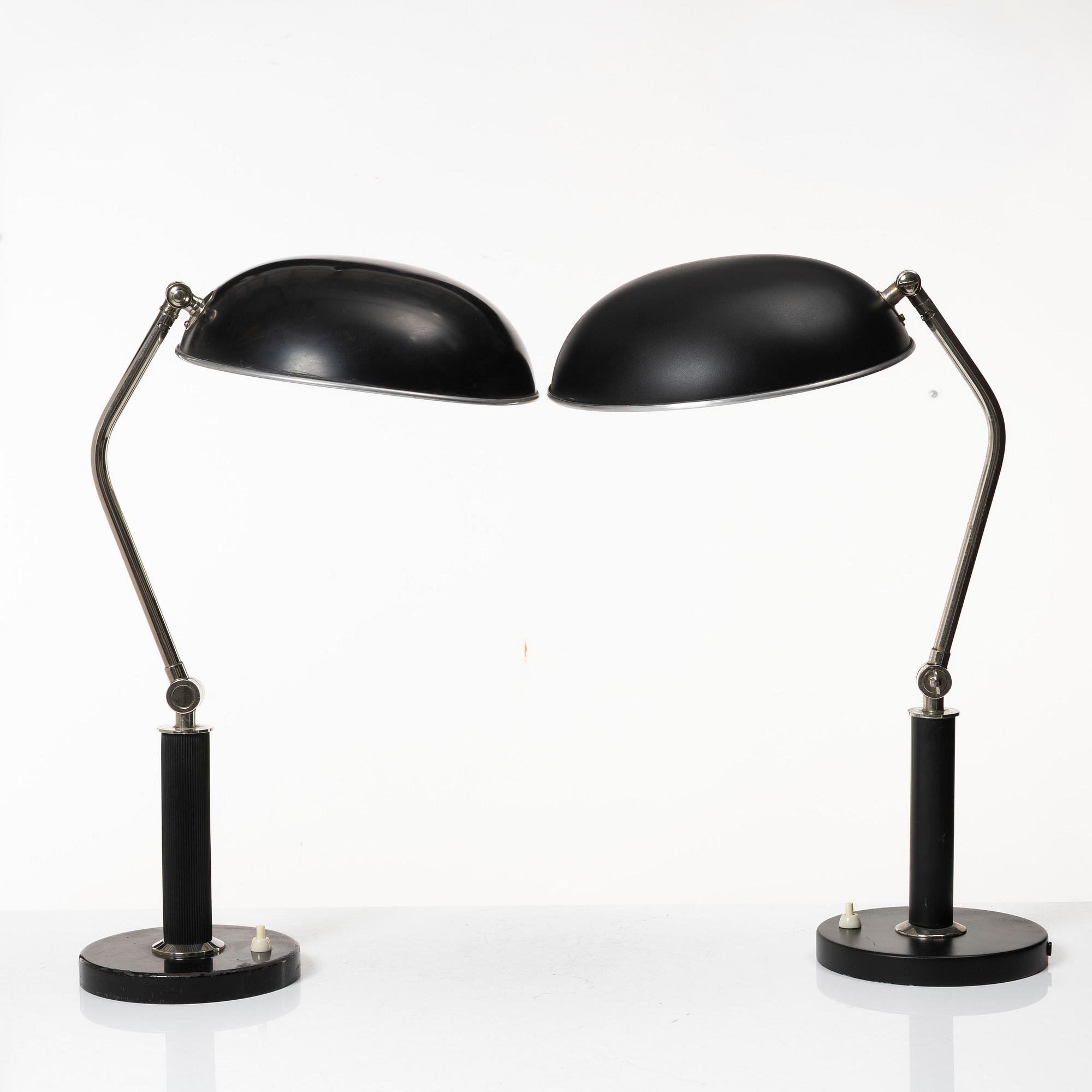 Erik Tidstrand, a pair of table lamps, model "29989", Nordiska Kompaniet, 1940s.