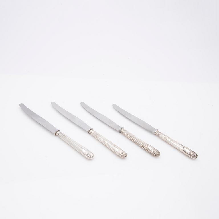 Gustaf Möllenborg, Cutlery, 6 + 6, silver, Stockholm 1836.