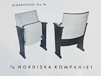 Bertil Brisborg, & Olle Elmgren, a wall lamp, custom made for the cinema "Forellen" in Luleå, Nordiska Kompaniet, circa 1951.