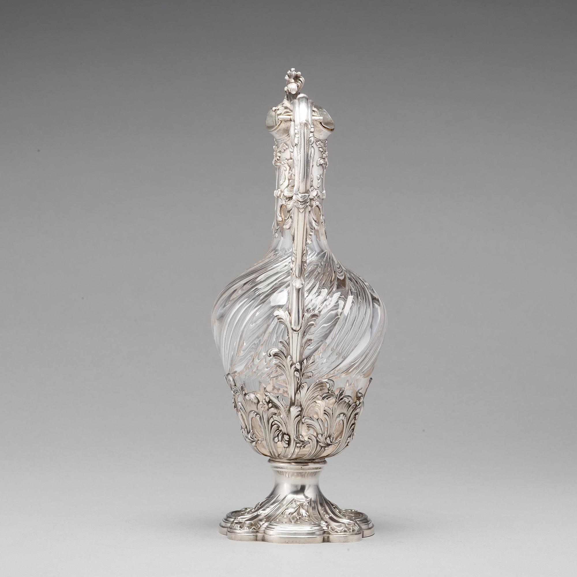 Vinkanna, Frankrike 1800-talets mitt, silver och glas.