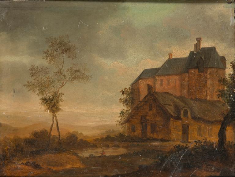 Okänd konstnär,  1700/1800-tal,  Pastoralt landskap.