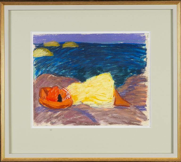 Inge Schiöler, pastel on paper, signed and dated -56.