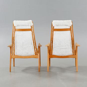 A pair of lounge chairs by Yngve Ekström for Swedese, second half of the 20th century.