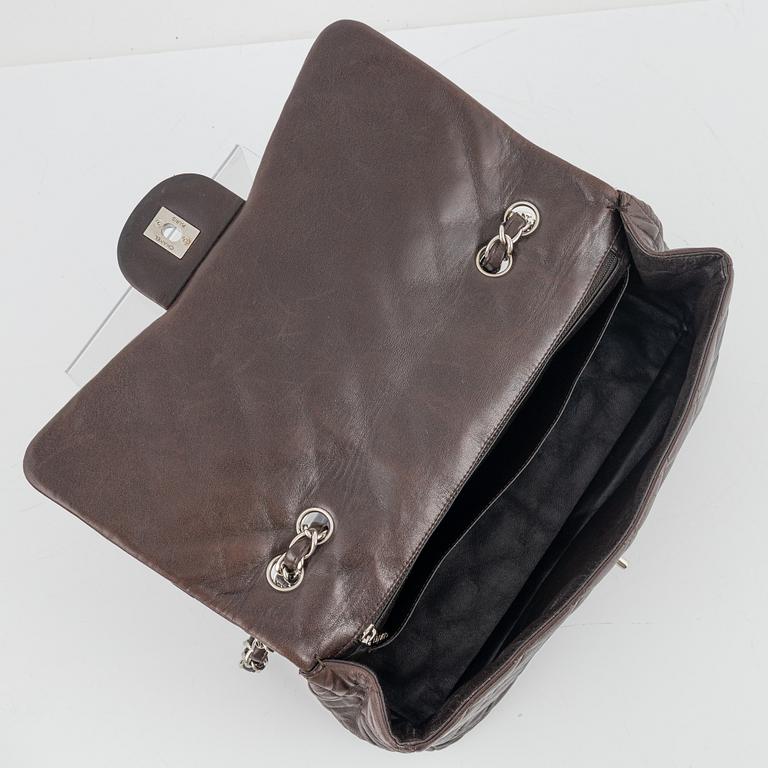 Chanel, a chocolate brown leather 'Single Flap Bag', 2015-16.