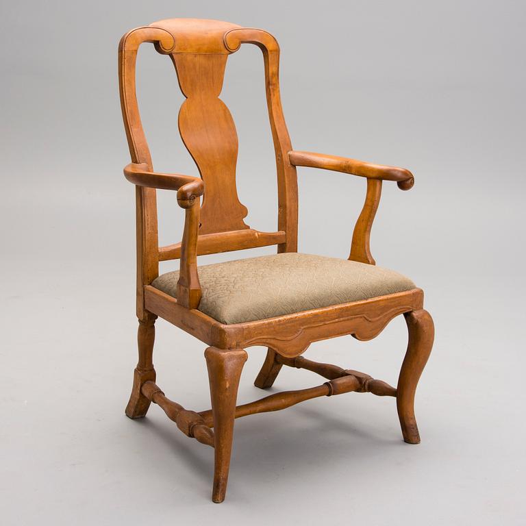 A SWEDISH LATE BAROQUE ARMCHAIR, 18th Century.