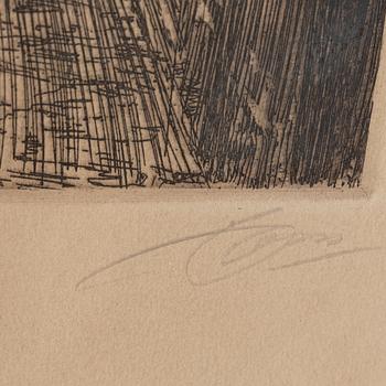 ANDERS ZORN, etsning, 1917, signerad med blyerts.