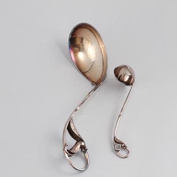 SERVERINGSSKEDAR, 2 st, silver, Georg Jensen, Danmark, 1900-tal, vikt ca 100 g.