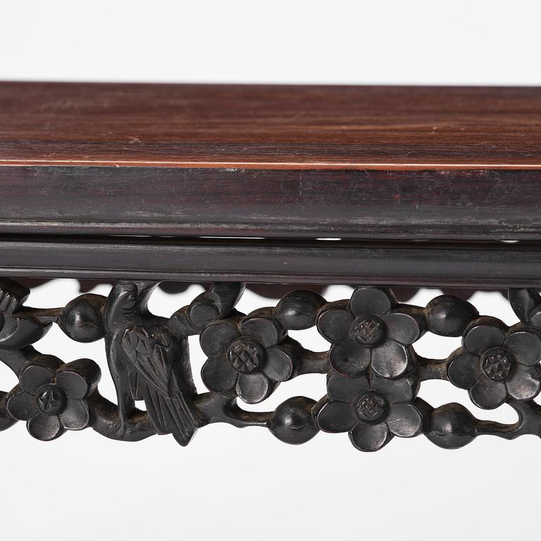 A Chinese hardwood kang table, late Qing dynasty.