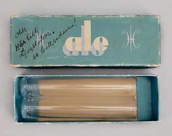 LJUSSTAKAR, 3 st, mässing, "Liljan", Ivar Ålenius-Björk, Ystad metall, 1900-talets mitt.