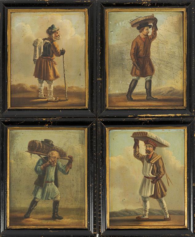 Unknown artist, early 19th century, Tradesmen, set of 4.