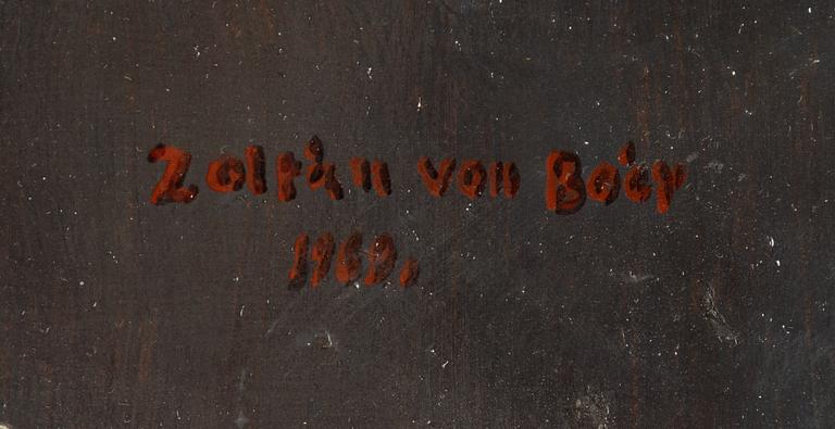 Zoltan von Boer, olja på pannå, signerad och daterad 1969.