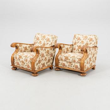 Fåtöljer ett par Art deco 1900-talet första hälft.