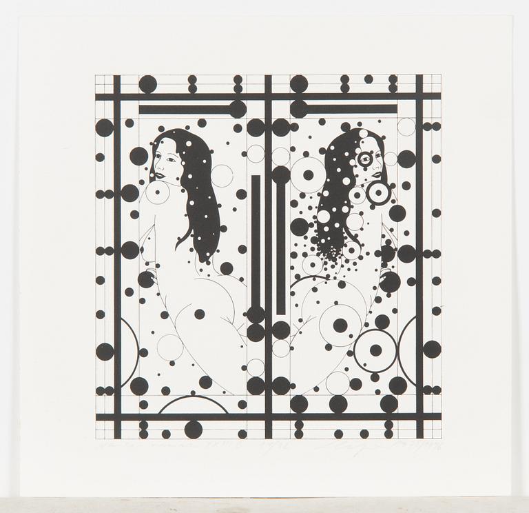 Leonhard Lapin, högtryck, 7 st, signerade och daterade 1973-1975/1996, numrerade.