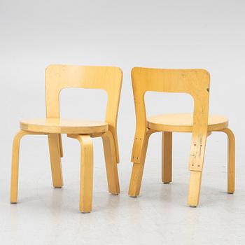 Alvar Aalto, barnstolar, 4 st, Artek, Finland.