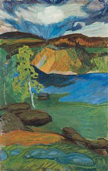 401. Helmer Osslund, River Landscape from the North of Sweden.