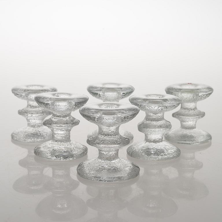 TIMO SARPANEVA, 19 glass 'Festivo' candlesticks for Iittala.